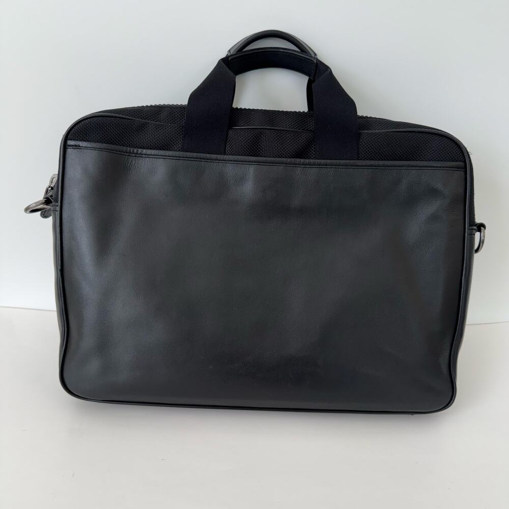 Coach Rider Briefcase Leather Nylon Business Travel Laptop Bag Black 6705 - Picture 6 of 16